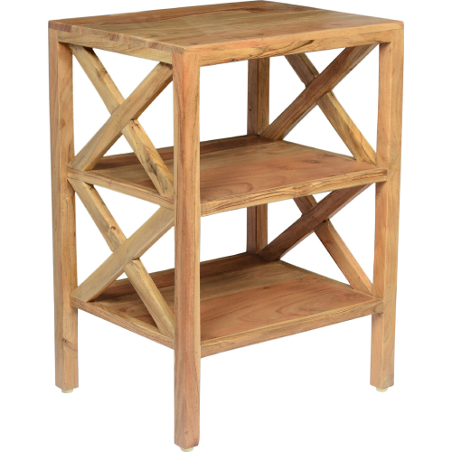 Global Archive X-Side Accent Side Table in Natural Finish Wood